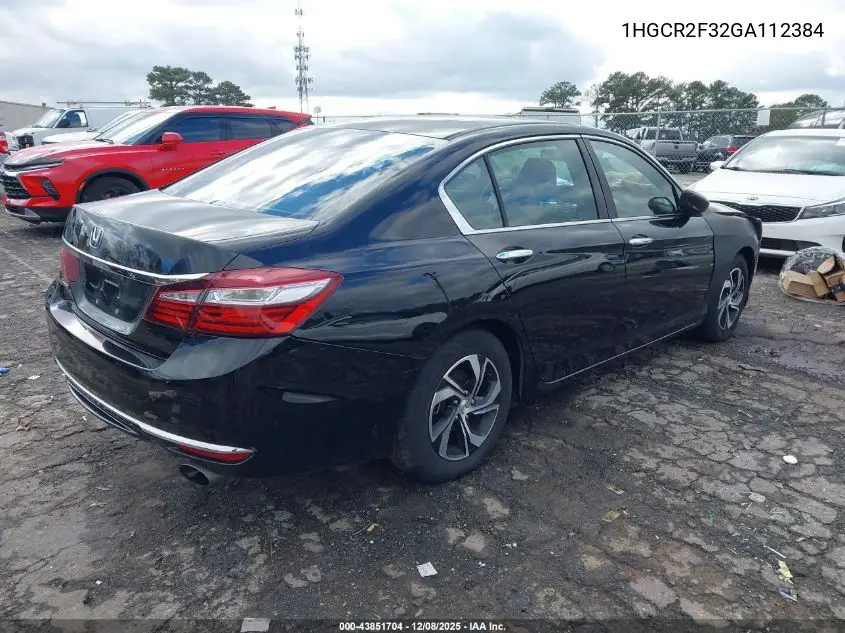 1HGCR2F32GA112384 2016 Honda Accord Lx