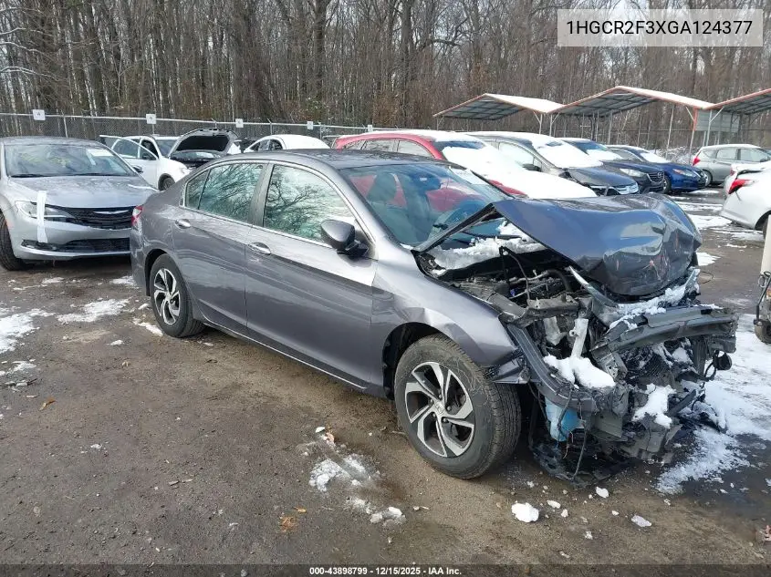 1HGCR2F3XGA124377 2016 Honda Accord Lx