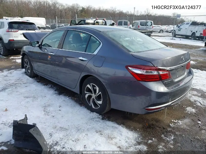 1HGCR2F3XGA124377 2016 Honda Accord Lx