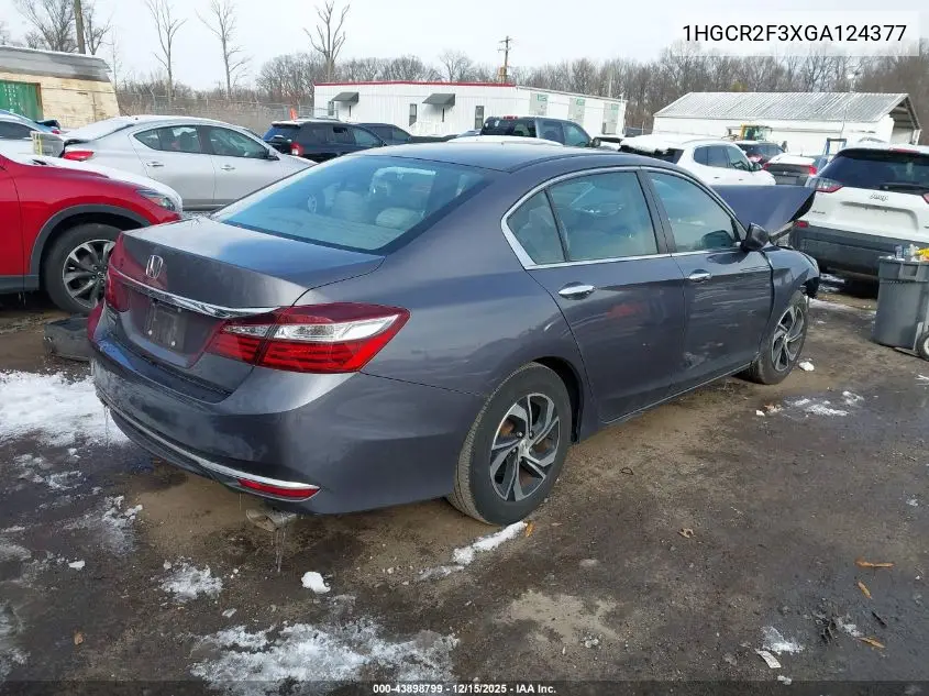 1HGCR2F3XGA124377 2016 Honda Accord Lx