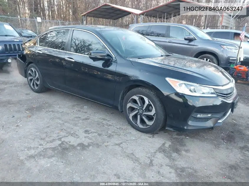 1HGCR2F84GA063247 2016 Honda Accord Ex-L