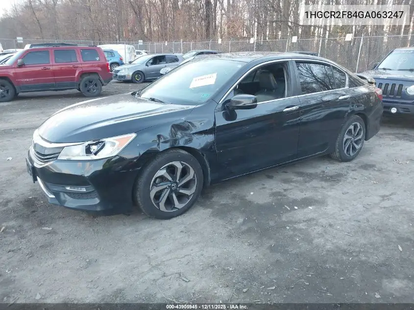 1HGCR2F84GA063247 2016 Honda Accord Ex-L
