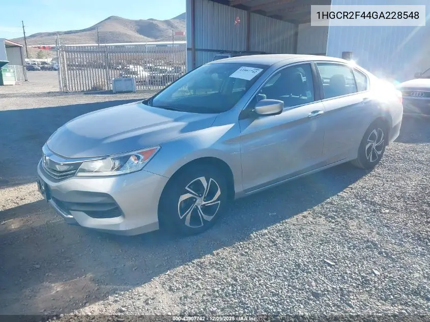 1HGCR2F44GA228548 2016 Honda Accord Lx