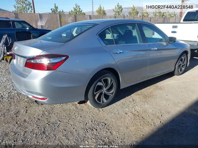 1HGCR2F44GA228548 2016 Honda Accord Lx