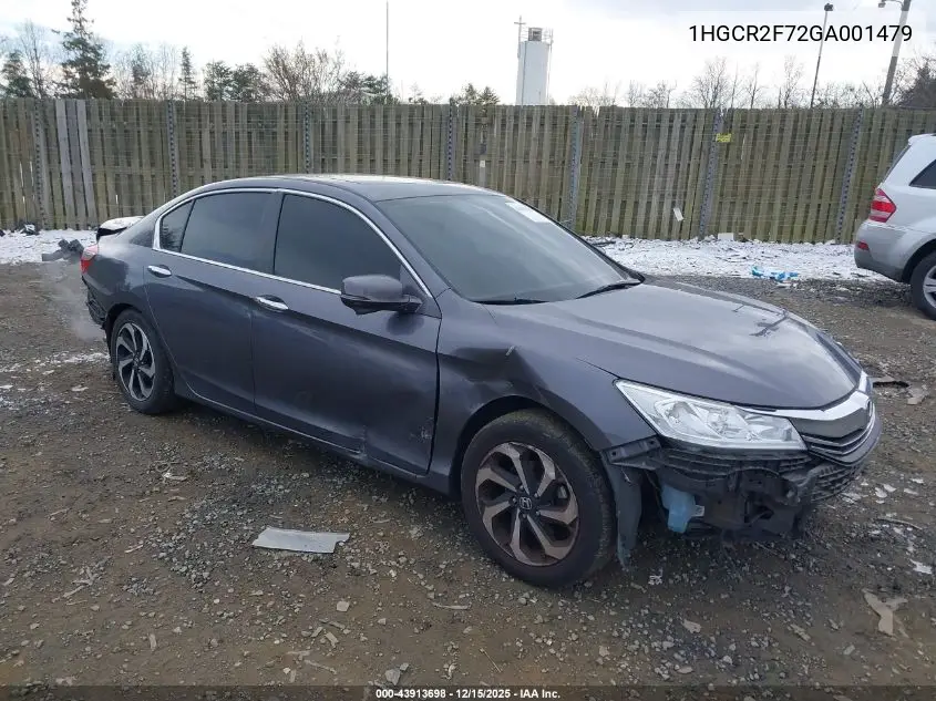 1HGCR2F72GA001479 2016 Honda Accord Ex