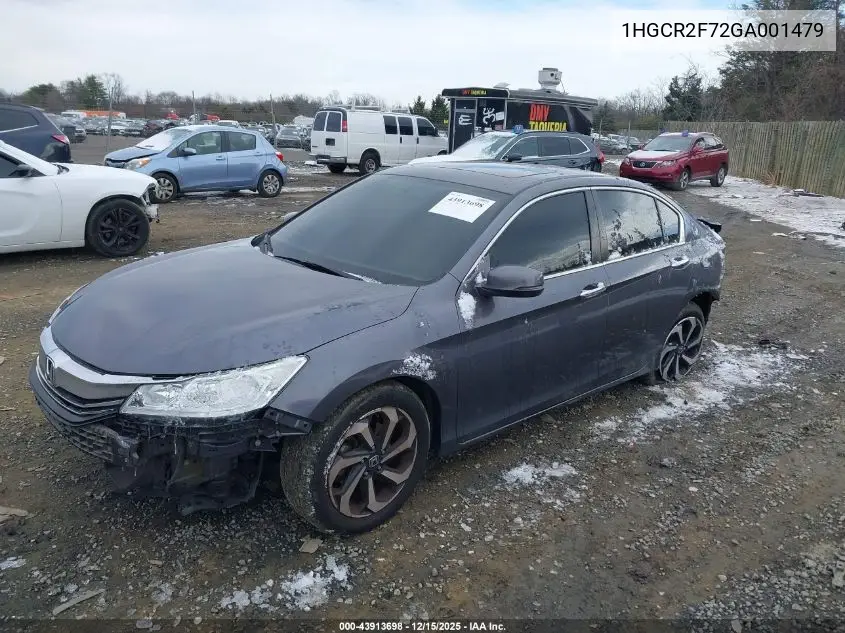 1HGCR2F72GA001479 2016 Honda Accord Ex