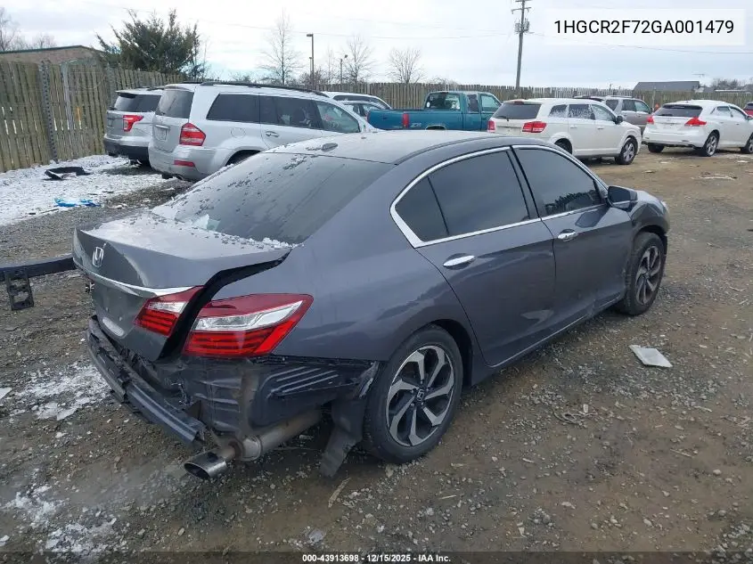 1HGCR2F72GA001479 2016 Honda Accord Ex