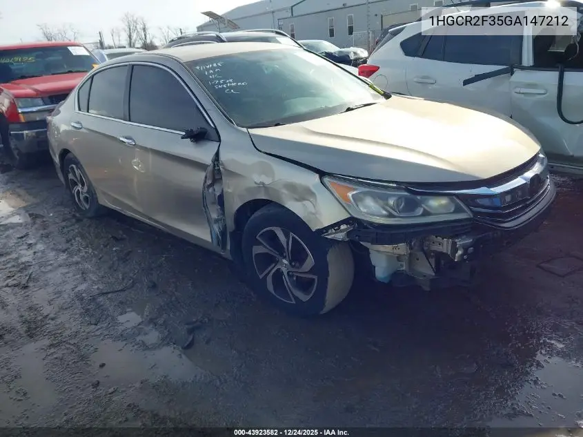 1HGCR2F35GA147212 2016 Honda Accord Lx