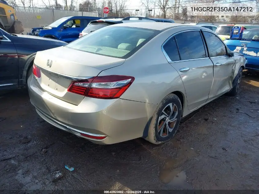 1HGCR2F35GA147212 2016 Honda Accord Lx