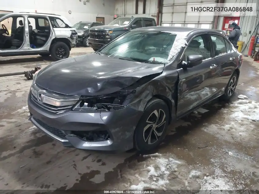 1HGCR2F37GA086848 2016 Honda Accord Lx