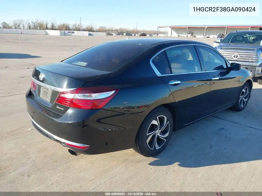 1HGCR2F38GA090424 2016 Honda Accord Lx
