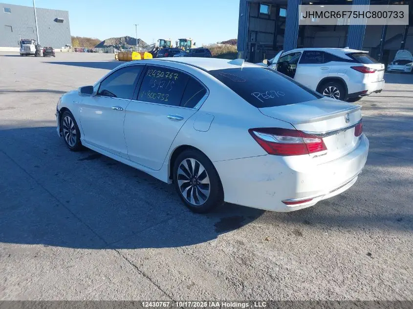 JHMCR6F75HC800733 2017 Honda Accord Touring Hybrid