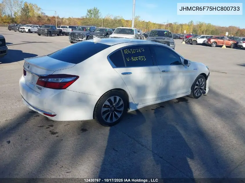 JHMCR6F75HC800733 2017 Honda Accord Touring Hybrid