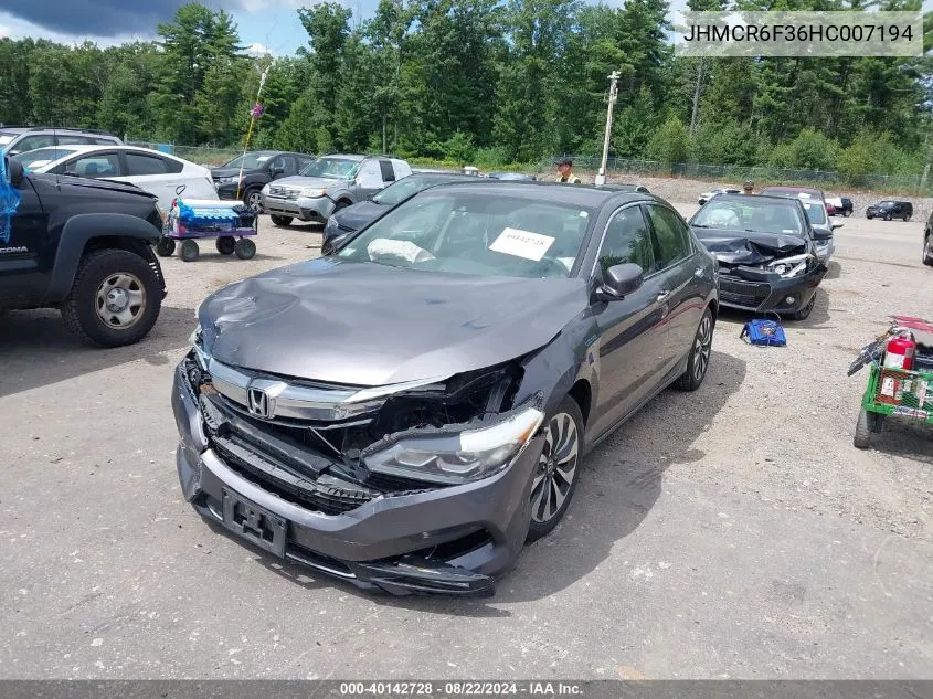 2017 Honda Accord Hybrid VIN: JHMCR6F36HC007194 Lot: 40142728