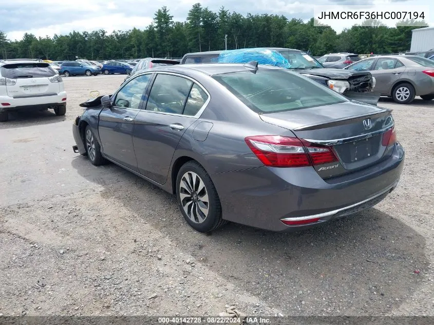 2017 Honda Accord Hybrid VIN: JHMCR6F36HC007194 Lot: 40142728