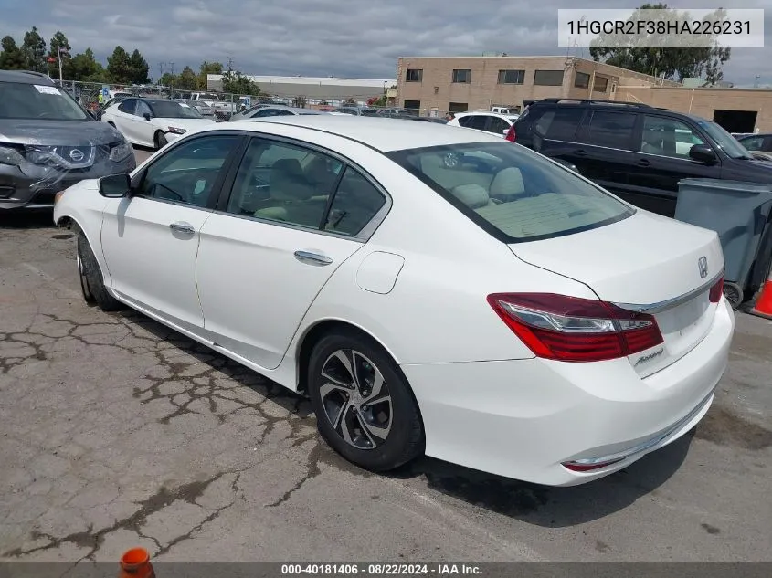 1HGCR2F38HA226231 2017 Honda Accord Lx