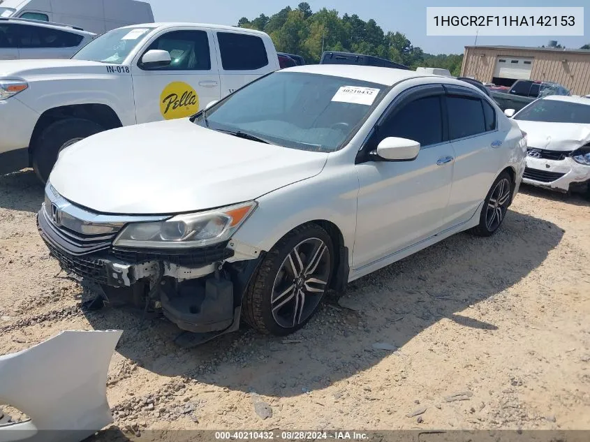 1HGCR2F11HA142153 2017 Honda Accord Sport Se