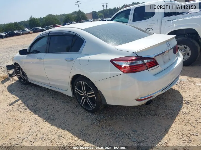 1HGCR2F11HA142153 2017 Honda Accord Sport Se