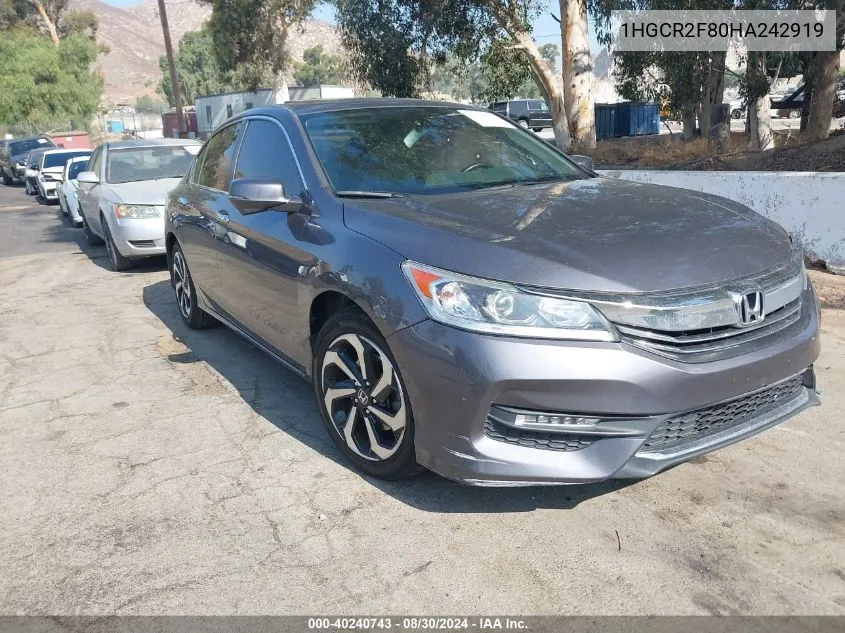 1HGCR2F80HA242919 2017 Honda Accord Ex-L