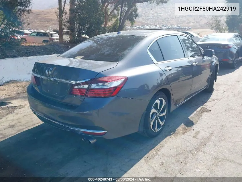 1HGCR2F80HA242919 2017 Honda Accord Ex-L