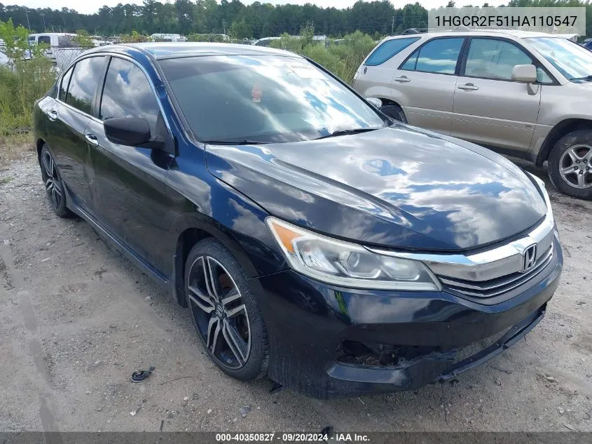 2017 Honda Accord Sport VIN: 1HGCR2F51HA110547 Lot: 40350827