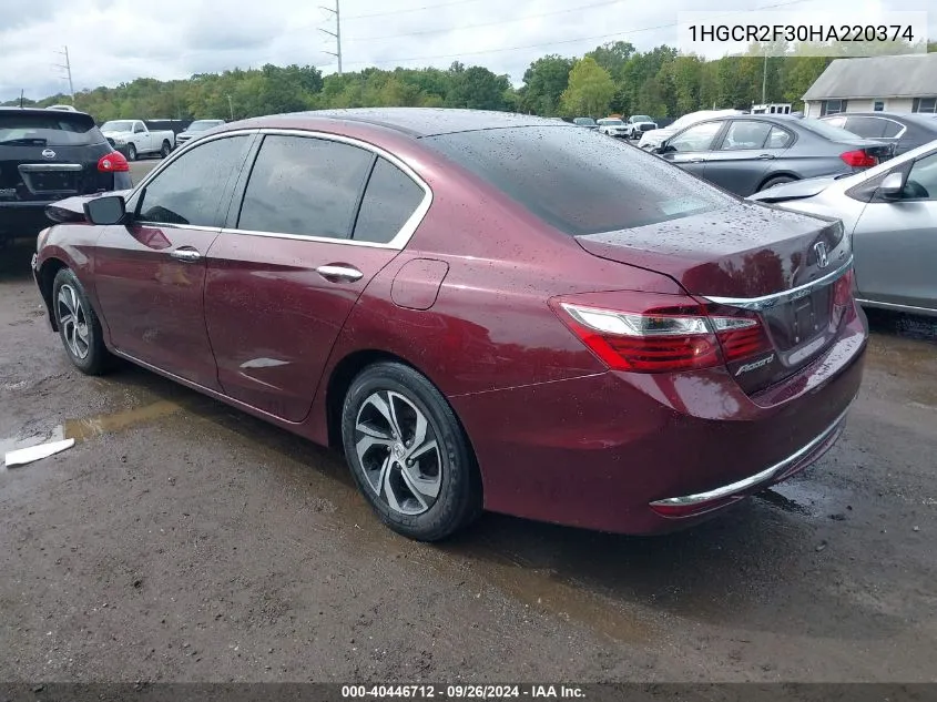 1HGCR2F30HA220374 2017 Honda Accord Lx