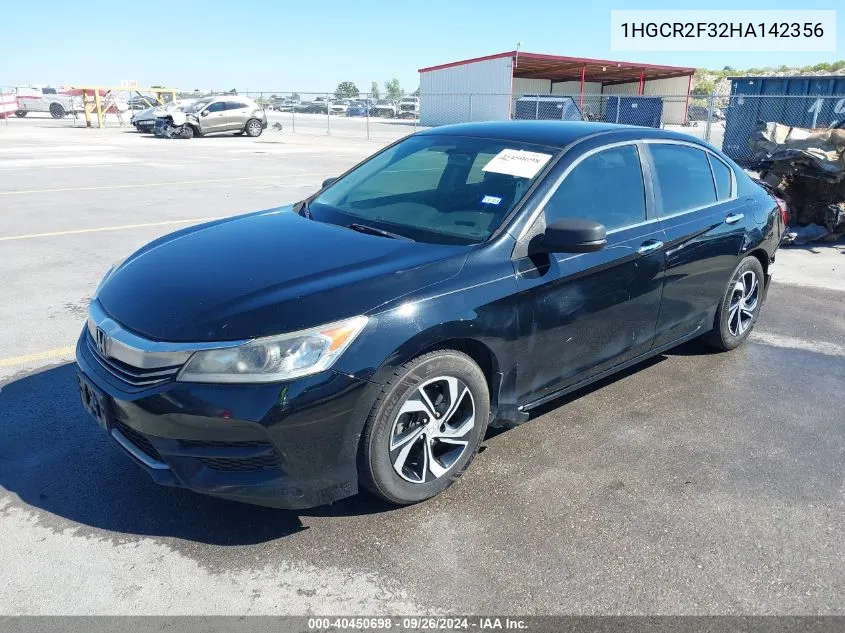 1HGCR2F32HA142356 2017 Honda Accord Lx