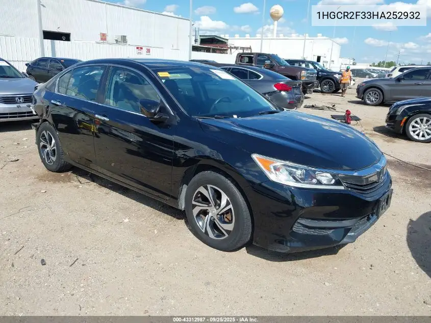 1HGCR2F33HA252932 2017 Honda Accord Lx