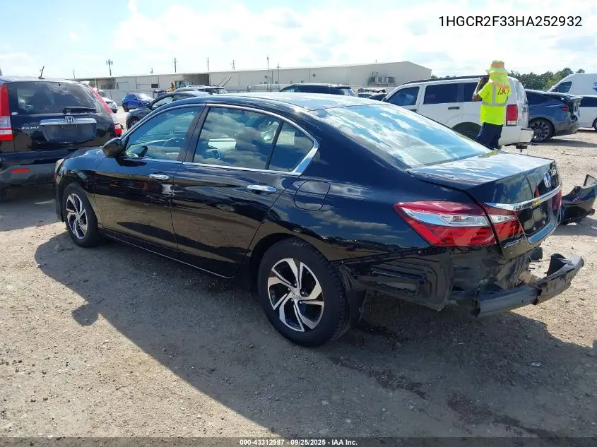 1HGCR2F33HA252932 2017 Honda Accord Lx