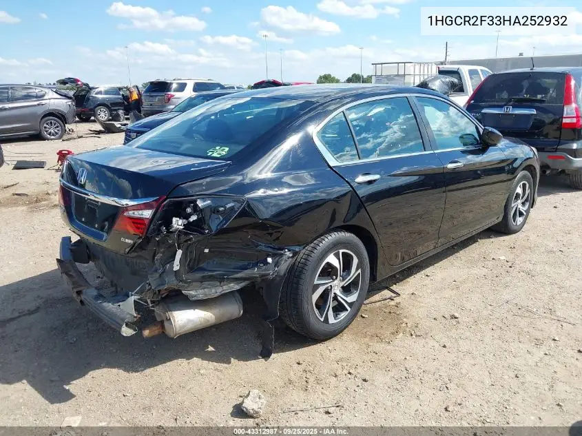 1HGCR2F33HA252932 2017 Honda Accord Lx