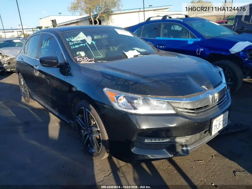 1HGCR2F11HA124476 2017 Honda Accord Sport Se