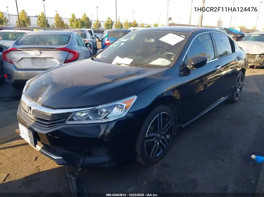 1HGCR2F11HA124476 2017 Honda Accord Sport Se
