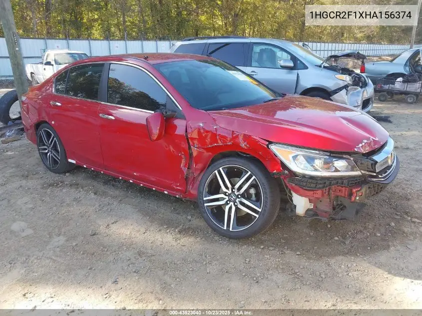 1HGCR2F1XHA156374 2017 Honda Accord Sport Se
