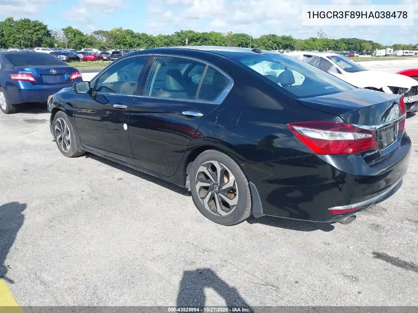 1HGCR3F89HA038478 2017 Honda Accord Ex-L V6