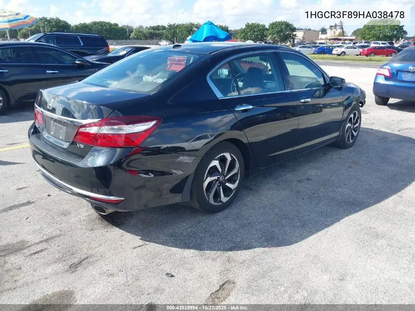 1HGCR3F89HA038478 2017 Honda Accord Ex-L V6
