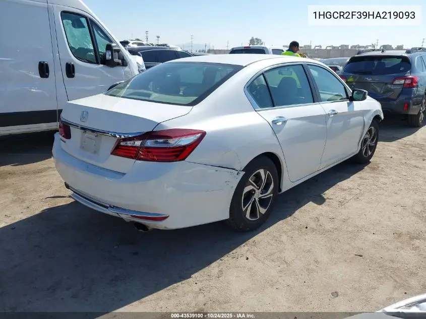 1HGCR2F39HA219093 2017 Honda Accord Lx