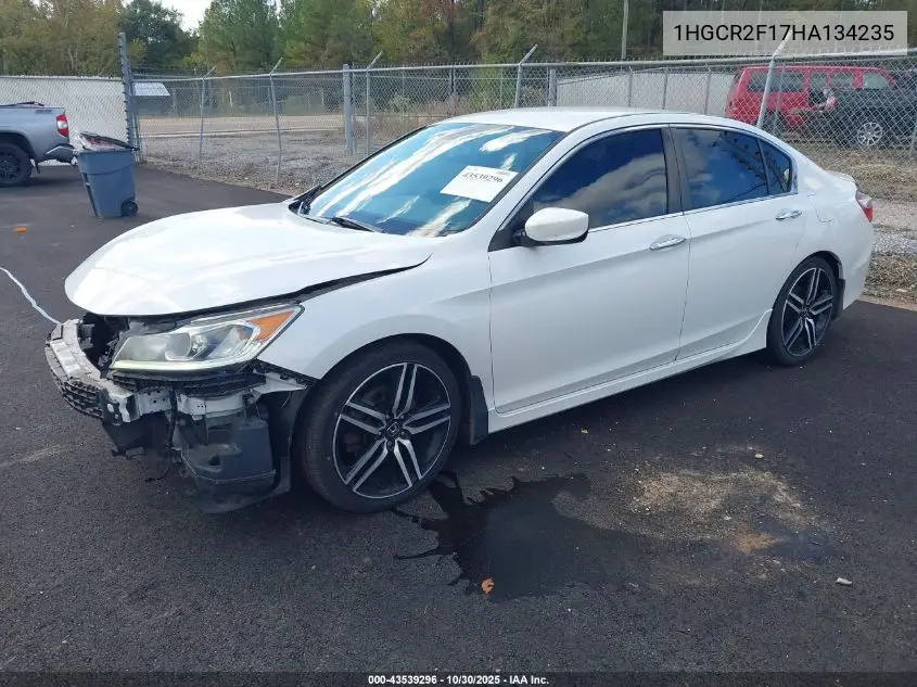 1HGCR2F17HA134235 2017 Honda Accord Sport Se