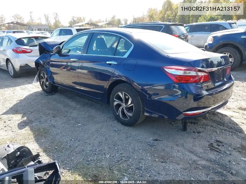 1HGCR2F31HA213157 2017 Honda Accord Lx