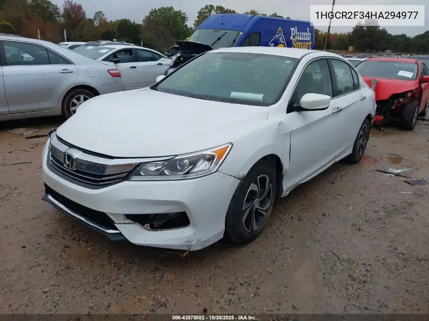 1HGCR2F34HA294977 2017 Honda Accord Lx
