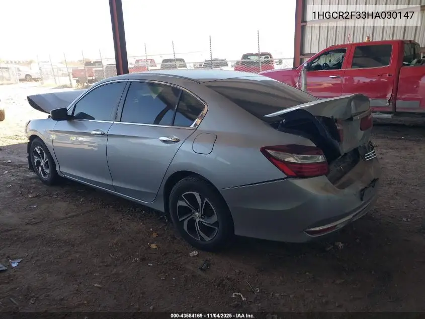 1HGCR2F33HA030147 2017 Honda Accord Lx