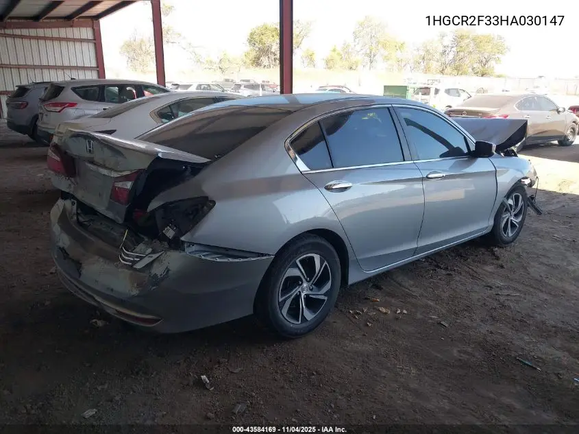 1HGCR2F33HA030147 2017 Honda Accord Lx