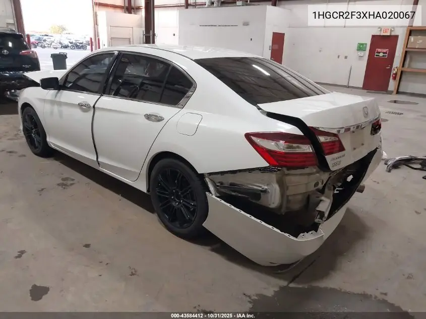 1HGCR2F3XHA020067 2017 Honda Accord Lx