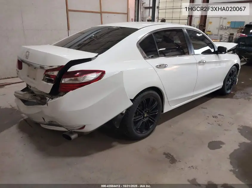 1HGCR2F3XHA020067 2017 Honda Accord Lx