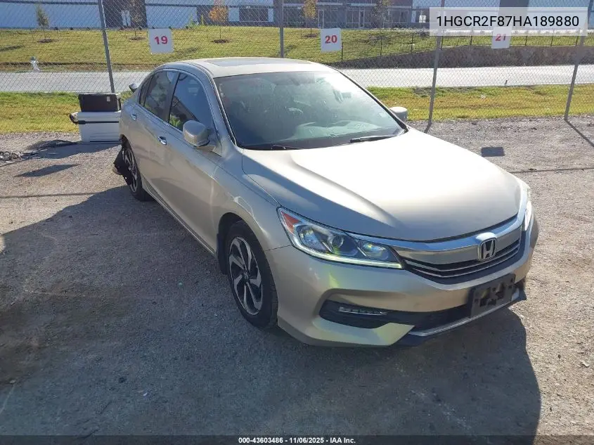 1HGCR2F87HA189880 2017 Honda Accord Ex-L