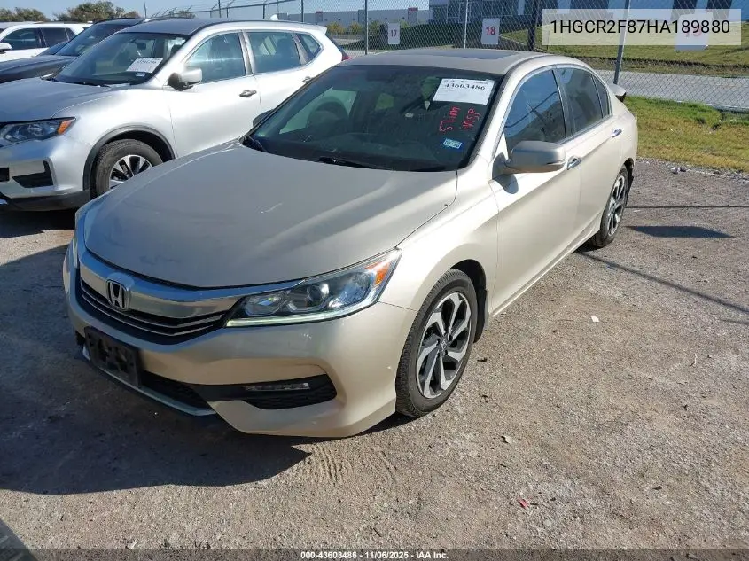 1HGCR2F87HA189880 2017 Honda Accord Ex-L