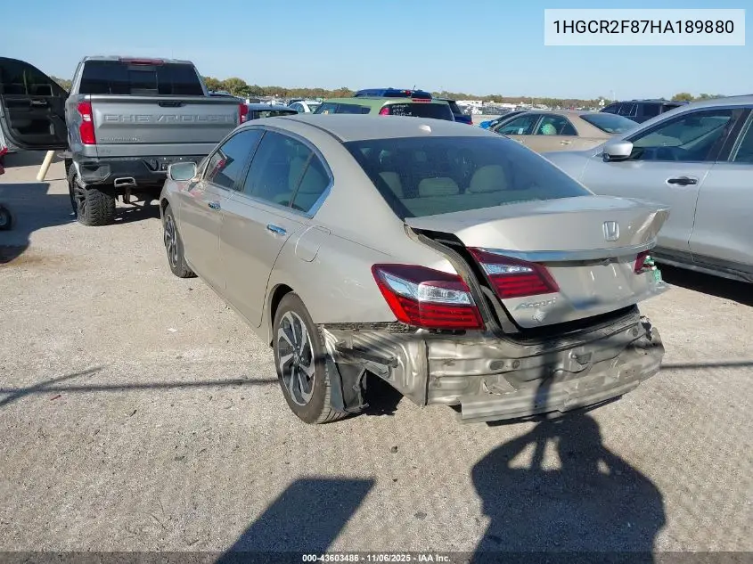 1HGCR2F87HA189880 2017 Honda Accord Ex-L