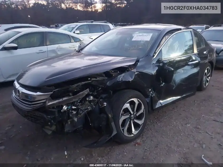 1HGCR2F0XHA034783 2017 Honda Accord Ex
