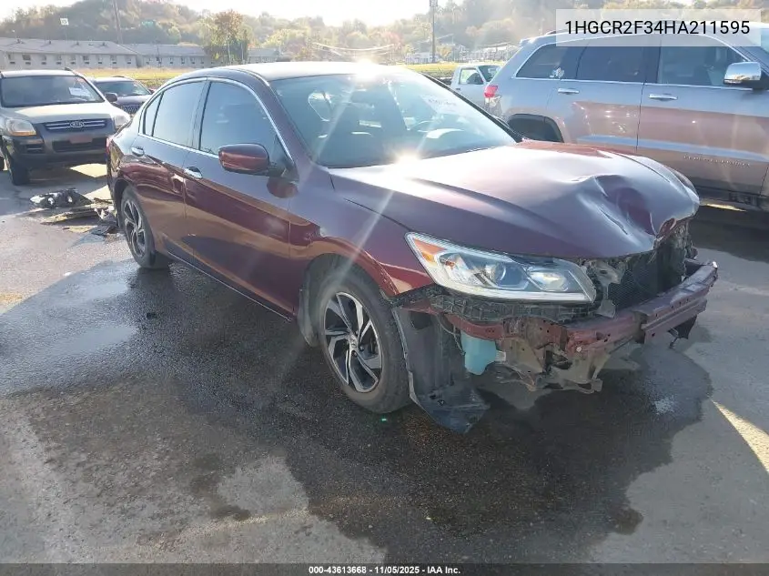 1HGCR2F34HA211595 2017 Honda Accord Lx