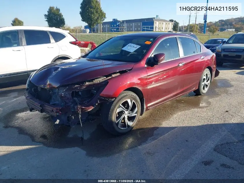 1HGCR2F34HA211595 2017 Honda Accord Lx
