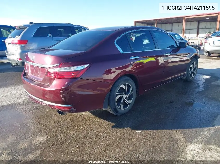 1HGCR2F34HA211595 2017 Honda Accord Lx